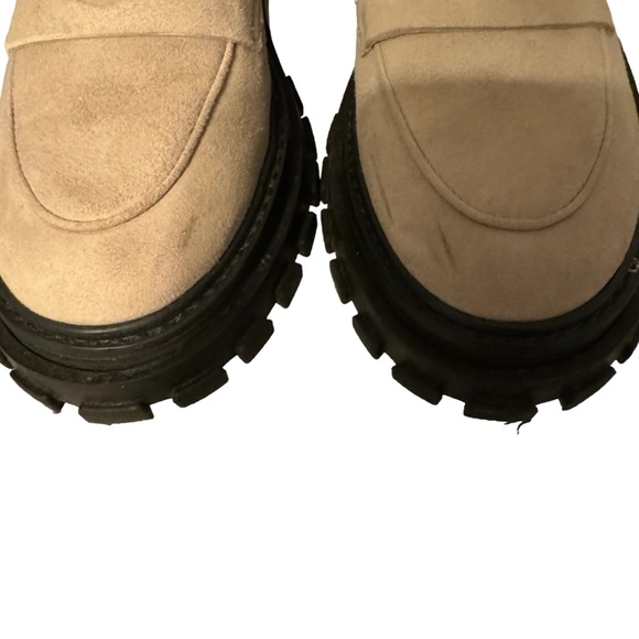 Porte & Paire Tan Suede Chunky Loafers - Picture 4 of 5